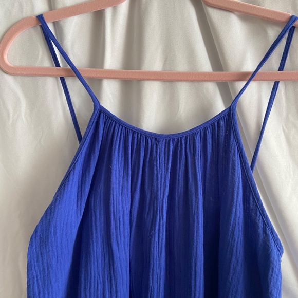 Bellerose strappy sun dress, blue, linen, medium (US 6-8) - Picture 2 of 5
